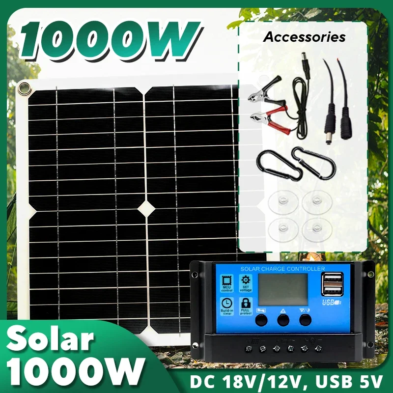 Outdoor Power Supply 12V - Kit Pannello Solare 1000W, Controllore 12V