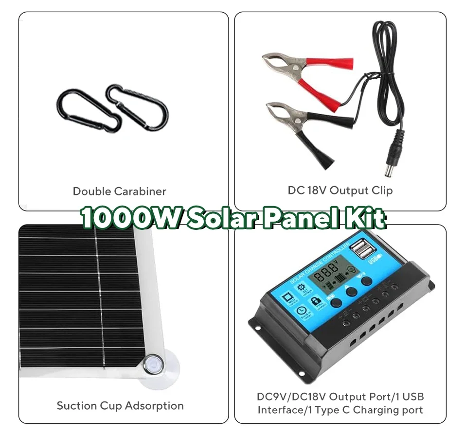 Kit Pannello Solare 1000W, Con - Outdoor Power Supply 12V recensione e prezzo